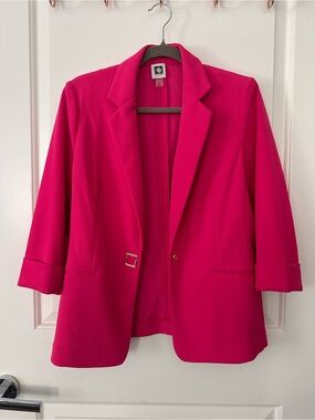 Anne Klein Hot Pink Open Front Blazer - Size S